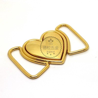 Heart Shape Two Pieces Joint Metal Alloy Interlocking Belt Buckle Decorative Hardware Accessories Manufacturer